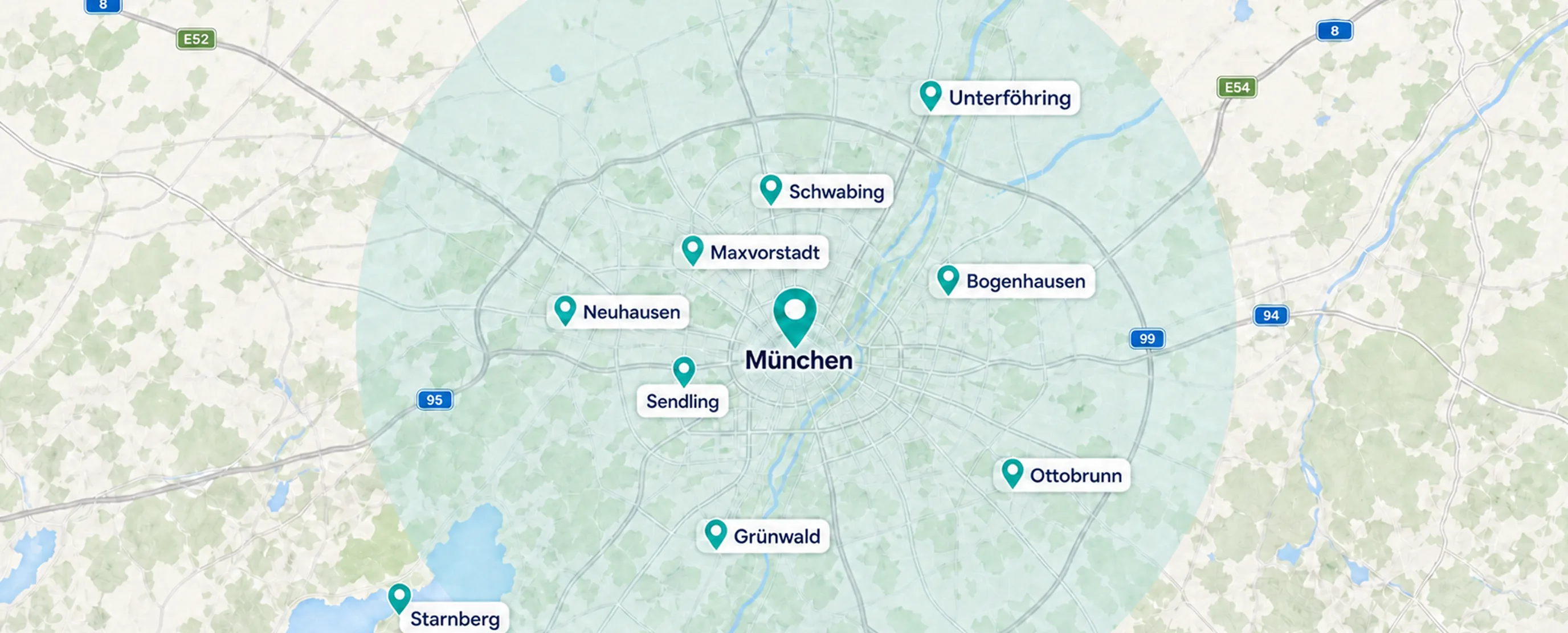 Karte des Einsatzgebiets München
